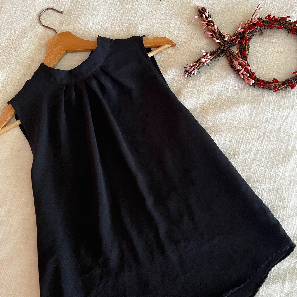 Black Sleeveless Chiffon Top